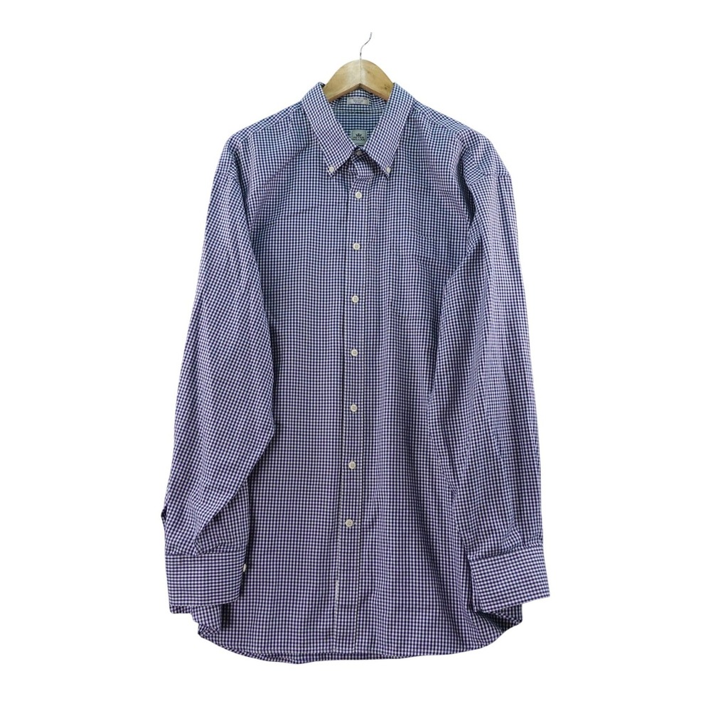 Peter Millar NanoLuxe Easycare Gingham Check Dress Shirt‎ Mens XX Large Blue